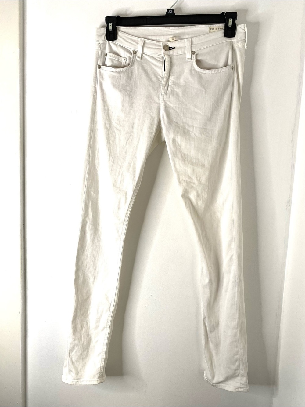 rag & bone The Dre White Skinny Jeans Designer Stretch Denim
